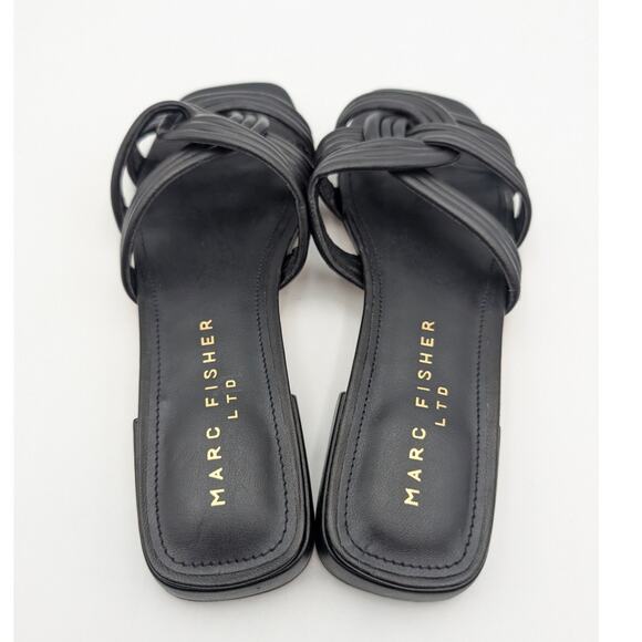 Marc Fisher LTD Casara Slide Sandal Women's Square Toe Black Size US6M EU37 - Picture 6 of 11